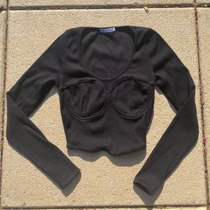 Black Zara Corset Style Seemed Top